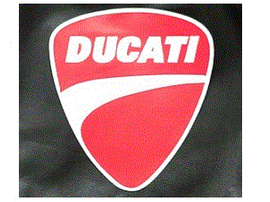 Ducati synthetic leather shield 10" white/red back patch